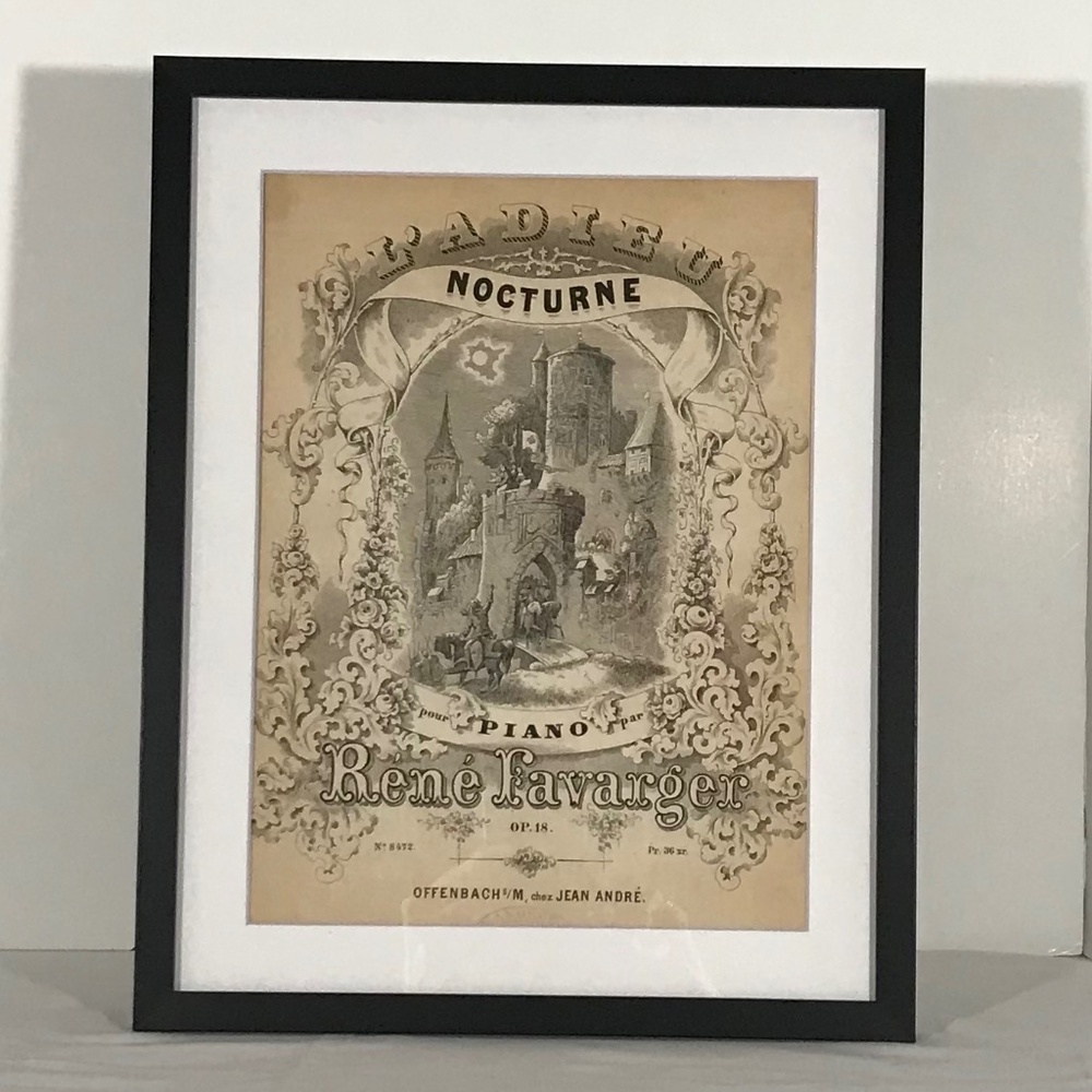 Custom Sheet Music Wall Art -Classical Series "L 'Adieu Nocturne"